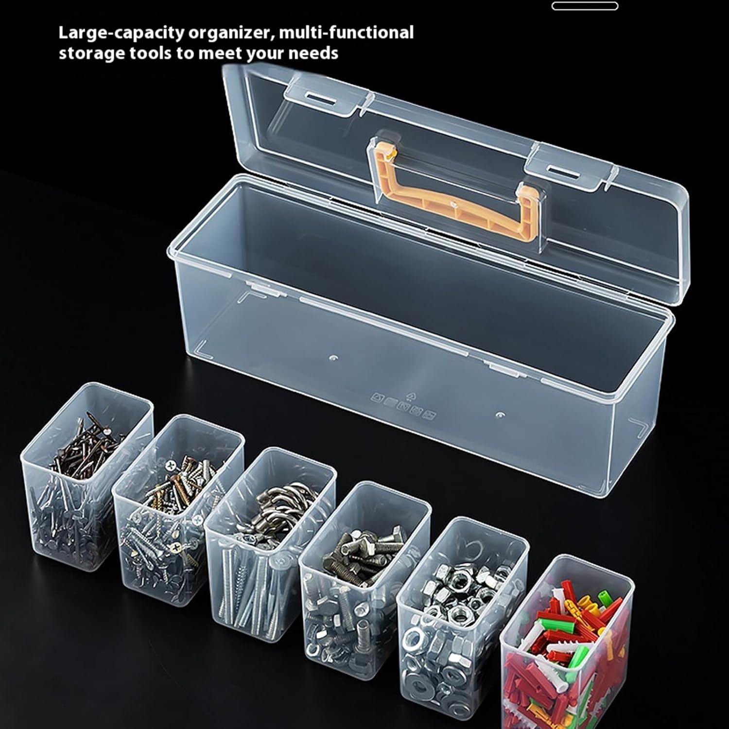  Boîte De Rangement à Outils Multifonction Avec Compartiment Amovible, étui Compact Et Portable Pour La Maison, Le Garage, La Voiture, La Maison