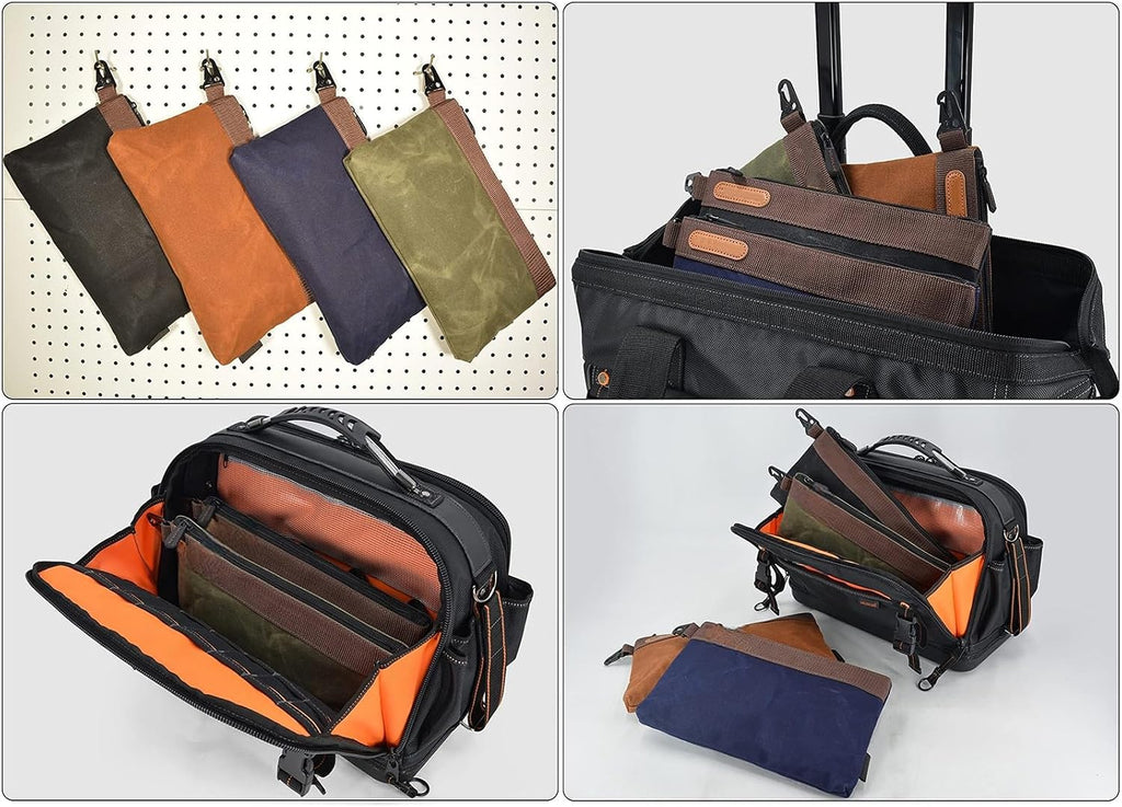  Organiseur D'outils Indéchirable, Construction Robuste, 30,5 X 2,5 X 20,3 Cm, Spacieux, Tient Debout, Sacs Robustes De Qualité Industrielle