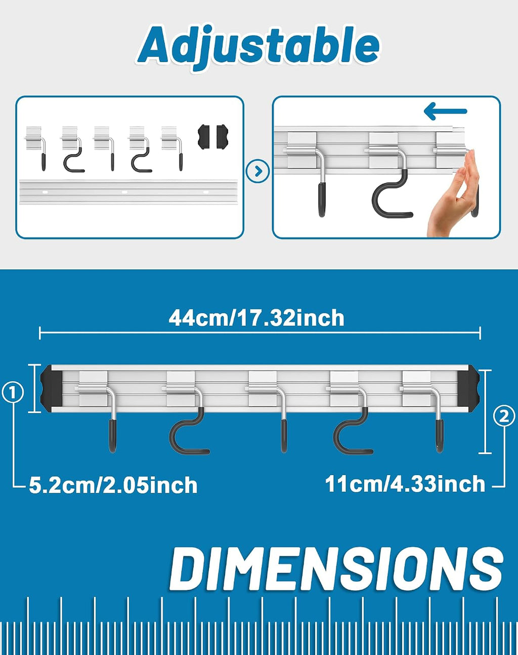  Lot De 1 Support Mural Pour Balai Et Serpillère. Fabriqués En Alliage D'aluminium Robuste Dans Un Design élégant Et Moderne, Ces Supports Sont Parfaits Pour Organiser Votre Buanderie, Garage