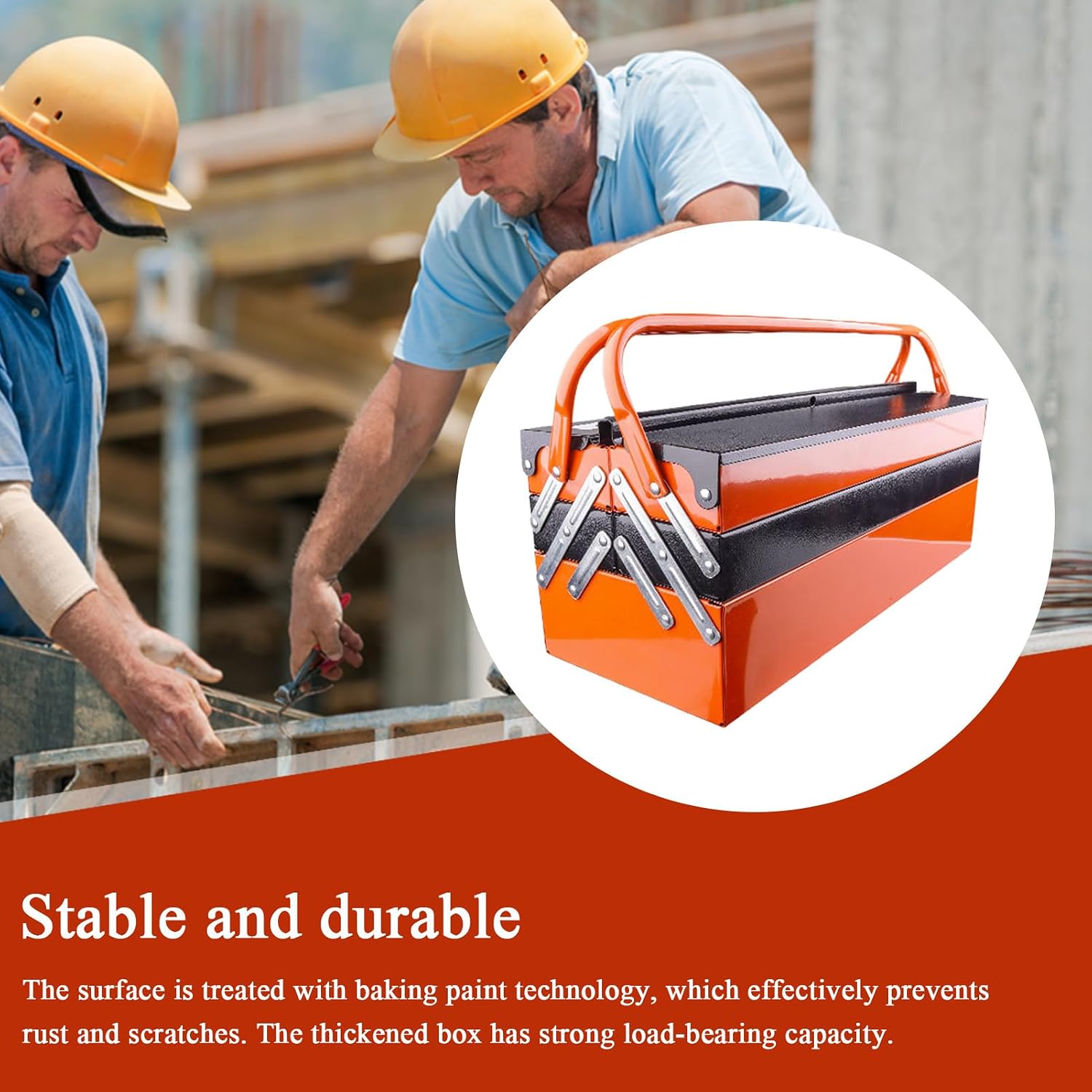  Boîte à Outils, Boîte à Outils Pliable, Corps Pliable Résistant à La Rouille, Système De Compartiments à Plusieurs Niveaux, Solution D'organisation Pour Bureaux, Garage Et Projets Domestiques