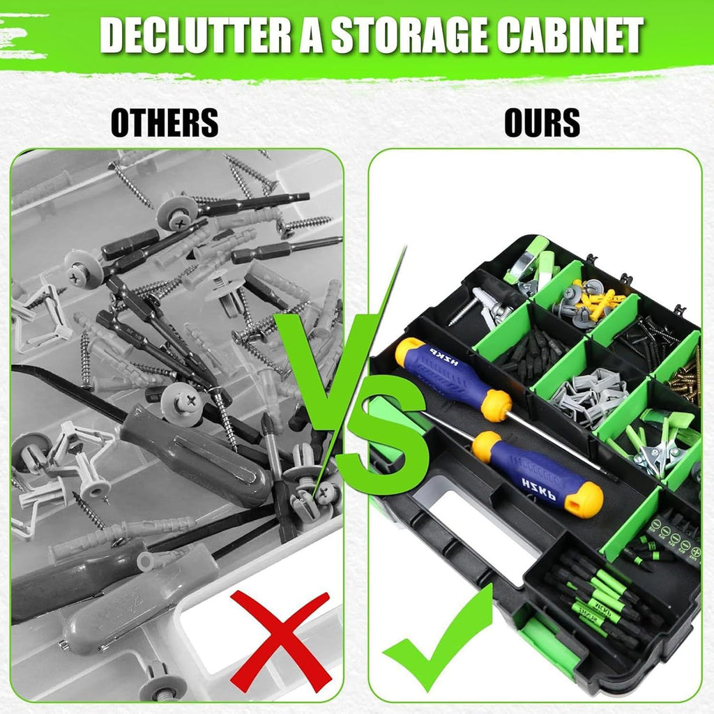 GENERIC Boîte à Outils, Organiseur Transparent à 34 Compartiments – Boîte à Outils Pour Petites Pièces, Boîte à Vis | Pour Atelier, Garage, Matériel De Maison, Boulons, écrous, Forets, Petites Pièces, Bijoux