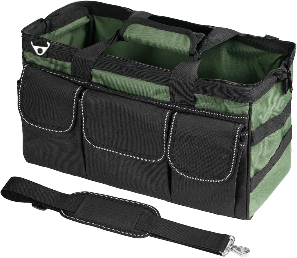  Sac De Stockage D'Outils - Porte-Outils Robuste Avec 16 Poches,Sac À Outils Zippé Avec Bretelle - Pour Hommes Père Mari Mécanicien Plombier Charpentier Garage Construction Réparation
