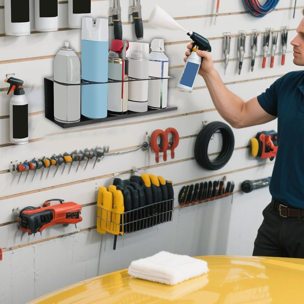 GENERIC Support Mural Pour Spray Adhésif, Organiseur De Rangement Avec Grande Capacité De Charge, Support Mural Avec Support Solide, Accessoire De Rangement D'atelier, Pour Usage Domestique