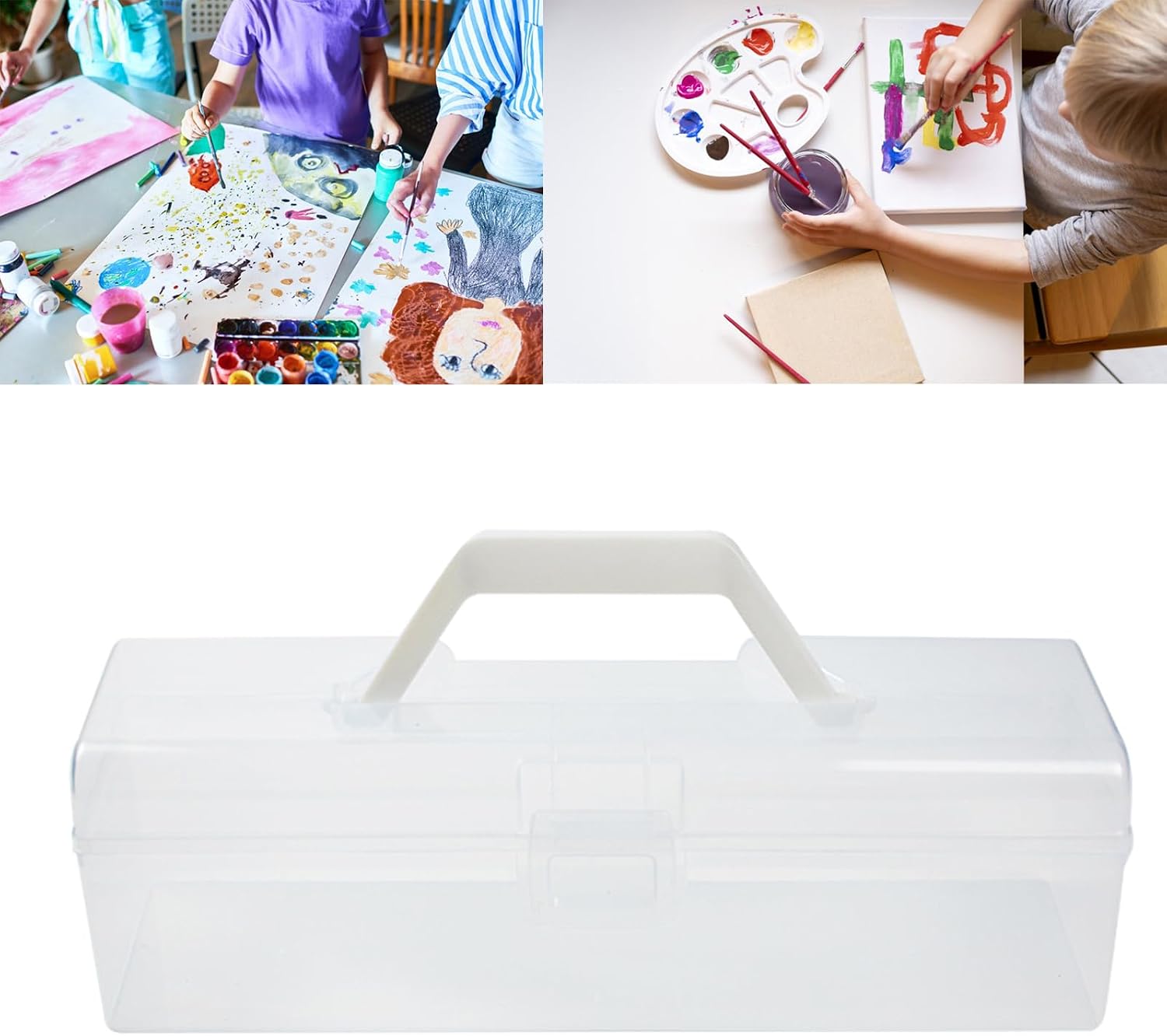 Labstandard Récipient Transparent Pour Organiser Les Outils Et Le Matériel De Bricolage. Boîte À Outils Portable Avec Poignée Pour Fournitures De Bureau Et Scolaires