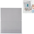  Amig - Moustiquaire Fixe Pour Fenêtre - 120 X 140 Cm - Cadre En Aluminium Blanc - Maille En Fibre De Verre Grise - Installation Avec Vis - Ventilation Avec Protection Contre Les Insectes - Mod. MF01