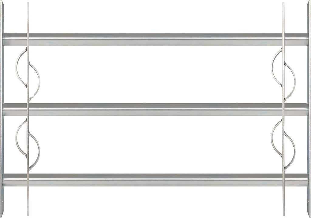  Alberts 563646 Secorino Style Window Grille | Sliding For External Windows | Burglar Protection Grille | Galvanised In Blue | 600 X 500-650 Mm