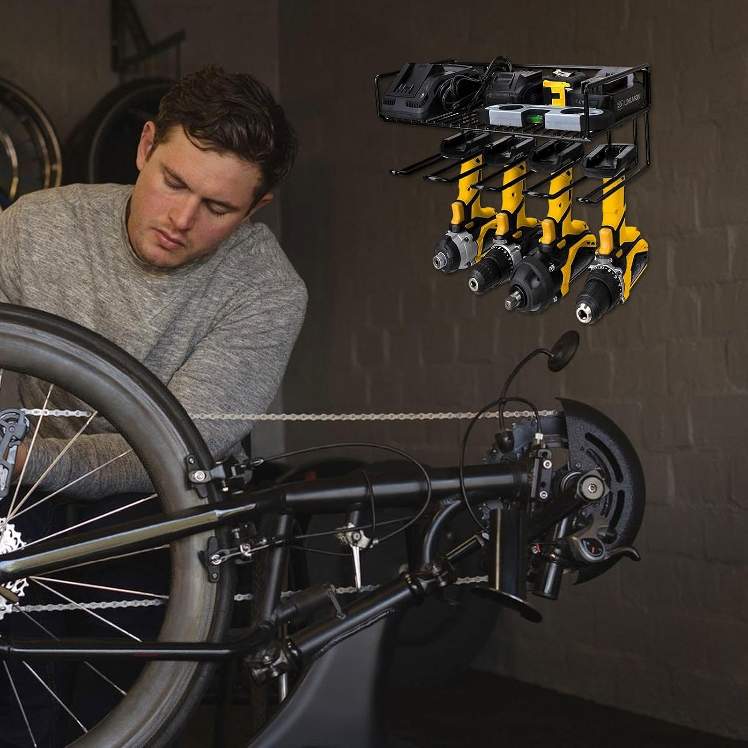  Organisateur D'outils électriques - Rangement D'étagères à Outils En Métal | Grande étagère à Outils Portable Et Robuste Pour Perceuse-visseuse Sans Fil