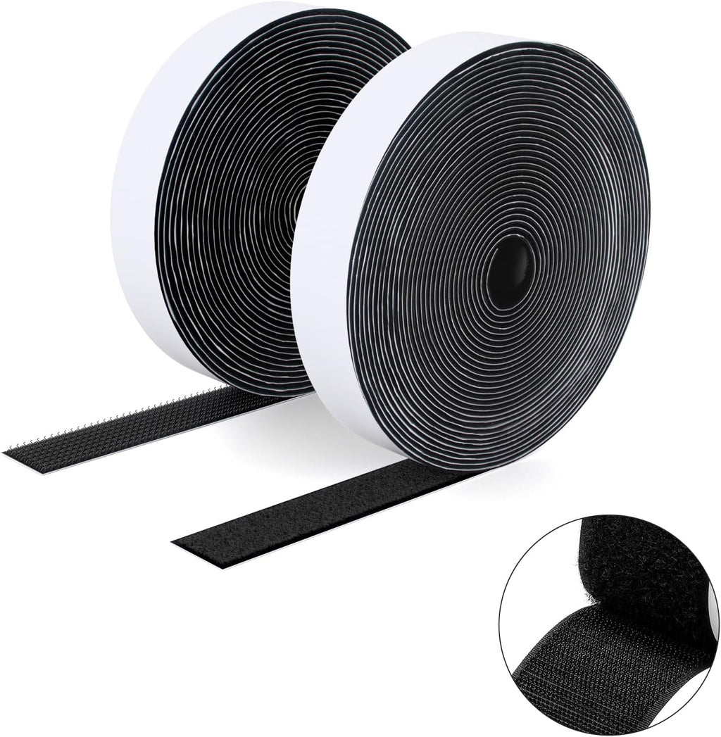  Double Sided Hook And Loop Tape, 20MM X 8M Self Adhesive Tape, Heavy Duty Tape, Interlocking Tape For Photo Frame, Mosquito Net, Carpet, DIY - White