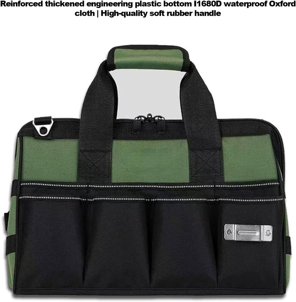 Genérico Generico Multi-Pocket Utility Bag, Multifunctional Work Tote, Wide Mouth Handheld Tool Bag, Electrician Tool Carrier, Grand Tool Organizer, Heavy Duty Tool Bag,