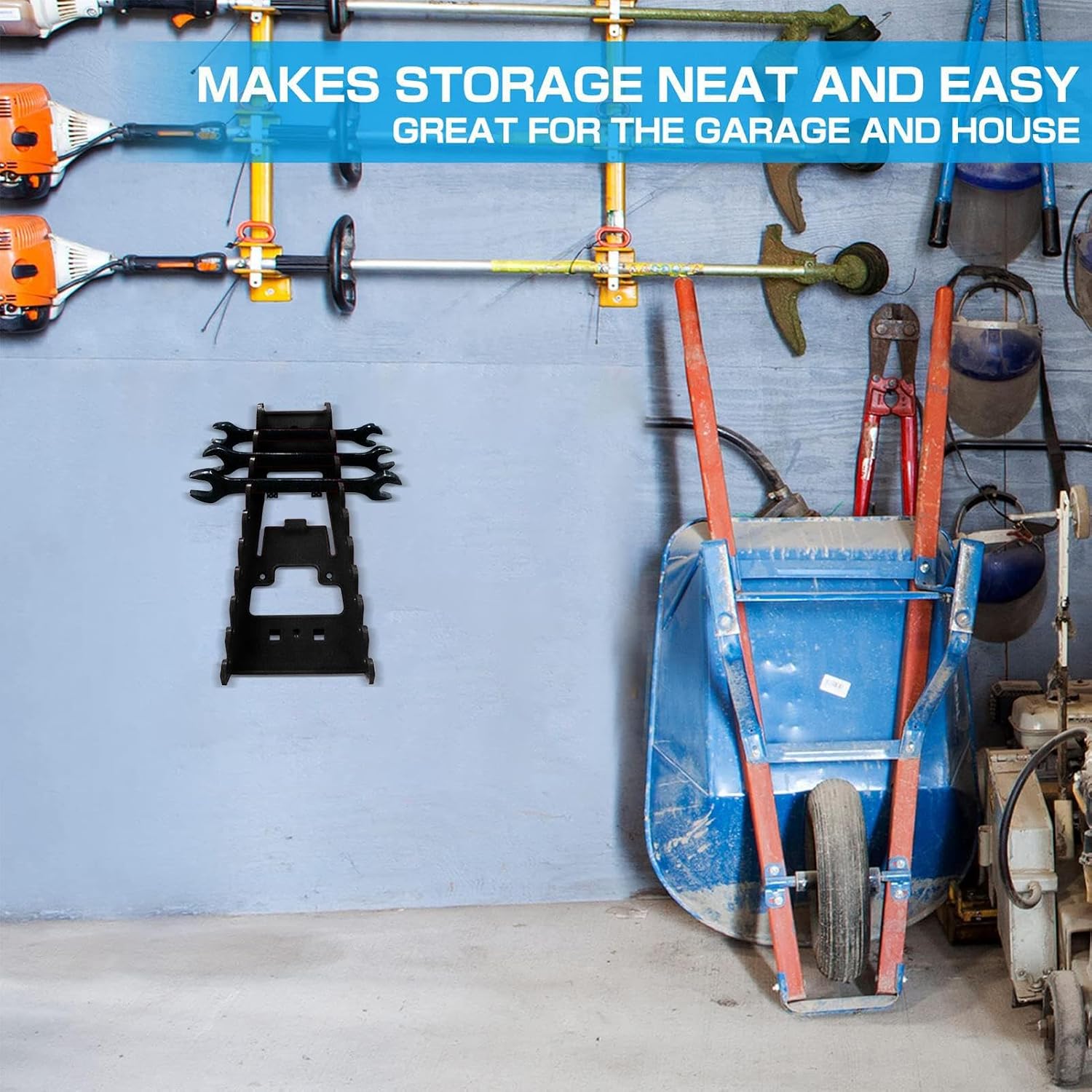  Wrench Organizer, Heavy Duty Tool Rack, Pegboard Storage Holder, Space Saving Screwdriver Stand, Sturdy Compact Design, For Garage, Workshop, Repair Shop, Living, 8.66x4.72 Inches