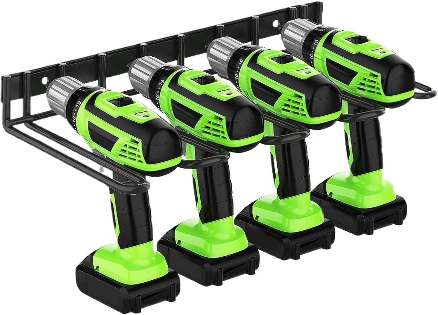  Générique Drill Holder Wall Mount, Cordless Power Tool Organizer, 14.88x6.89x1.77 Inches, Storage Rack Thickened Design, Wall Mounted Utility Shelf For Garage, Workshop (Multicolor)