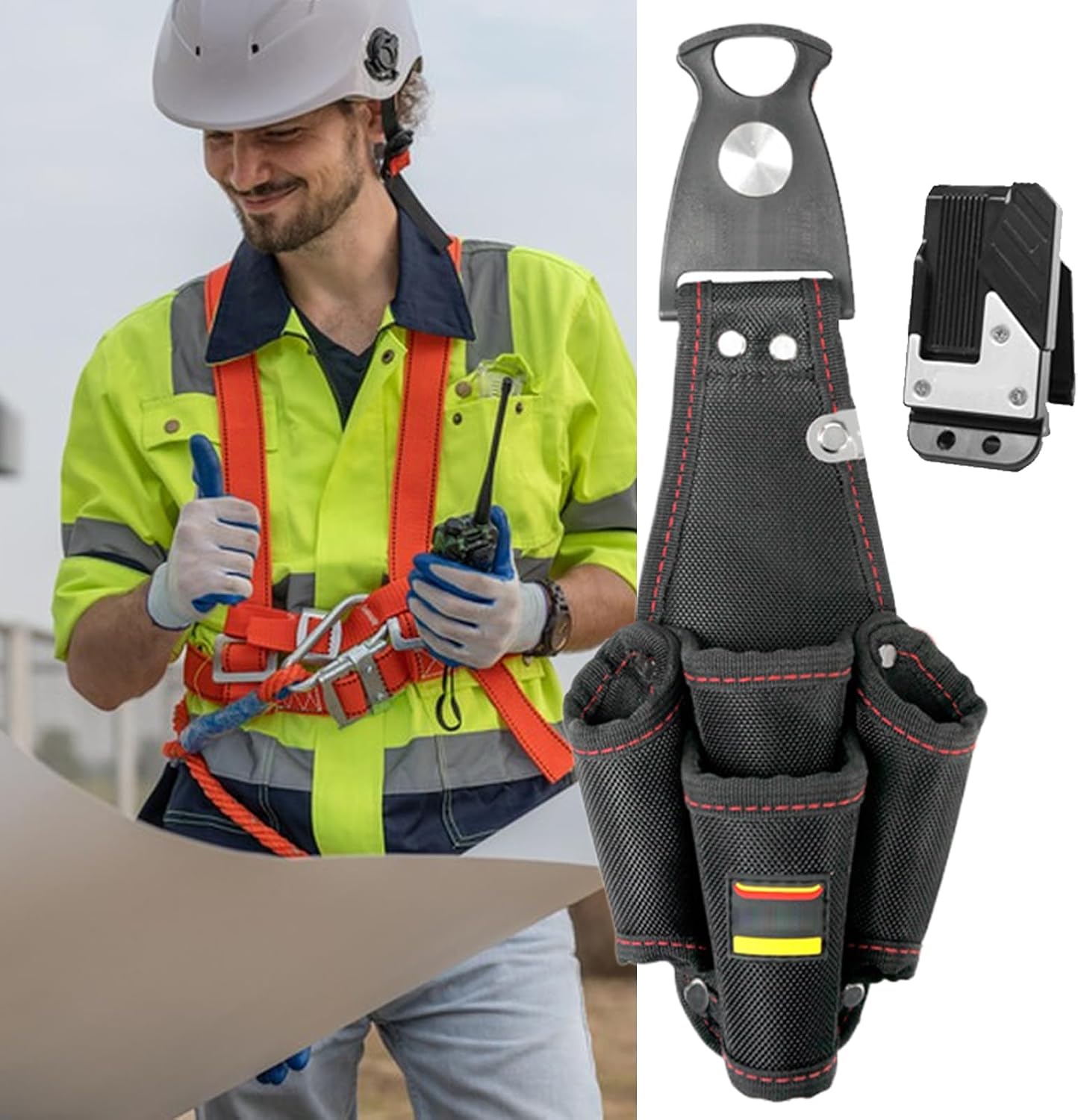  Sac à Outils D'Électricien | Grand Organiseur De Rangement Multifonction - Porte-outils De Ceinture | Pour Bricoleur, Entrepreneur, Mécanicien, Plombier, Menuisier,