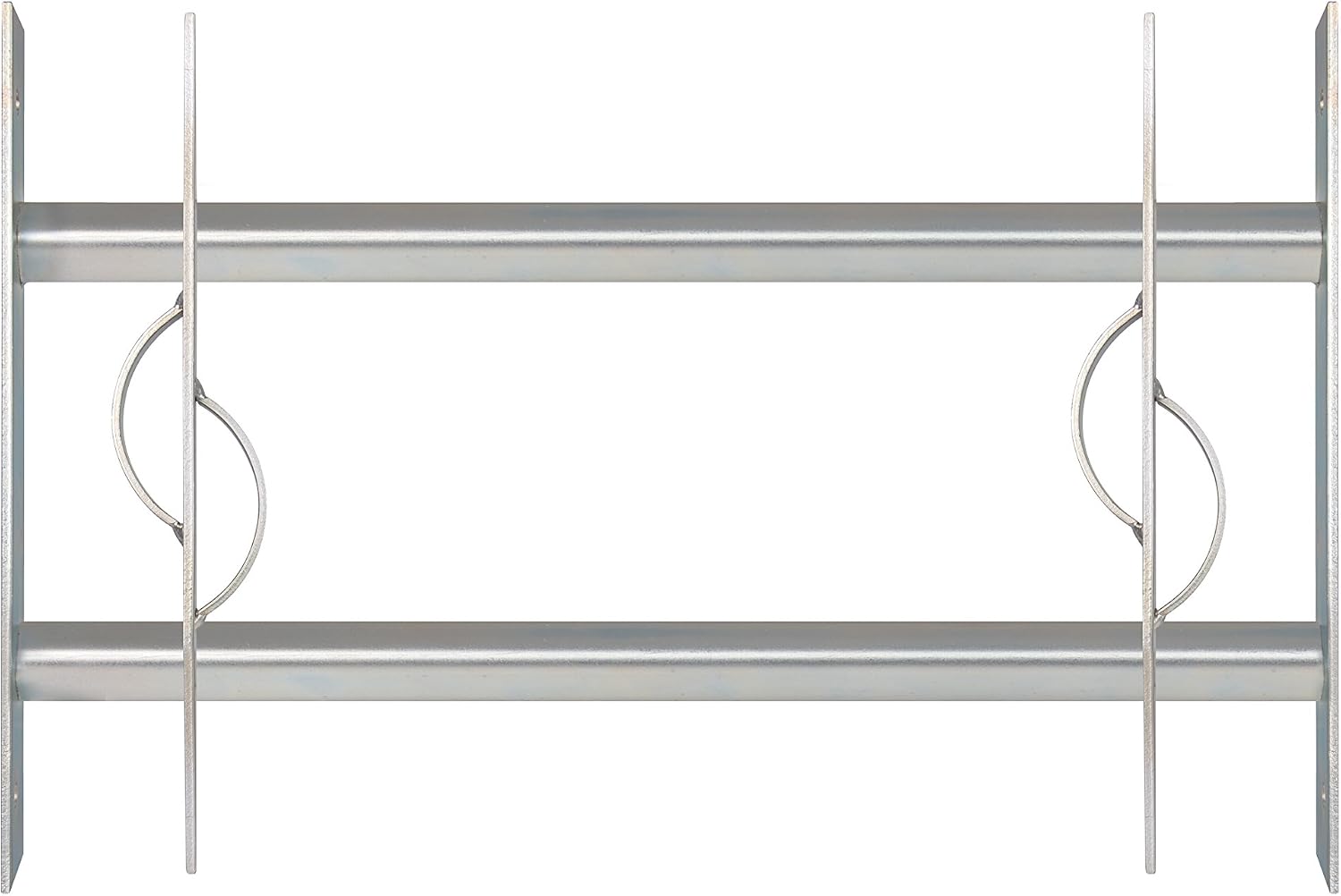  Alberts 563646 Secorino Style Window Grille | Sliding For External Windows | Burglar Protection Grille | Galvanised In Blue | 600 X 500-650 Mm