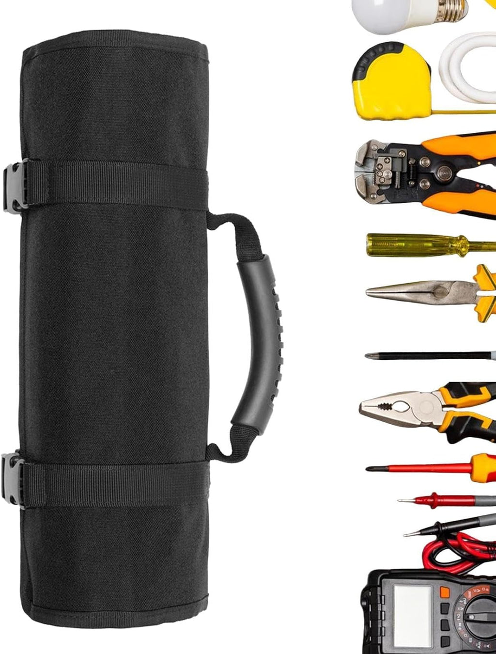  Sac à Outils Enroulable, Sac De Rangement Pliable Imperméable, étui De Transport épais Avec Poignée, Sac De Rangement En Tissu Oxford Résistant à L'usure, Organiseur Portable Multi-poches