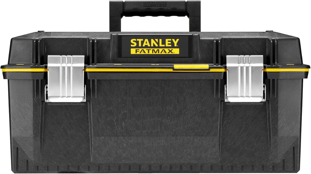  STANLEY FATMAX Boîte à Outils Étanche 58 Cm - Résistant à L'Eau - Grande Capacité De Rangement - Rainure En V Pour Coupe D'Appoint - Poignée Bi-Matière - Attaches Anti-Corrosion 1-94-749