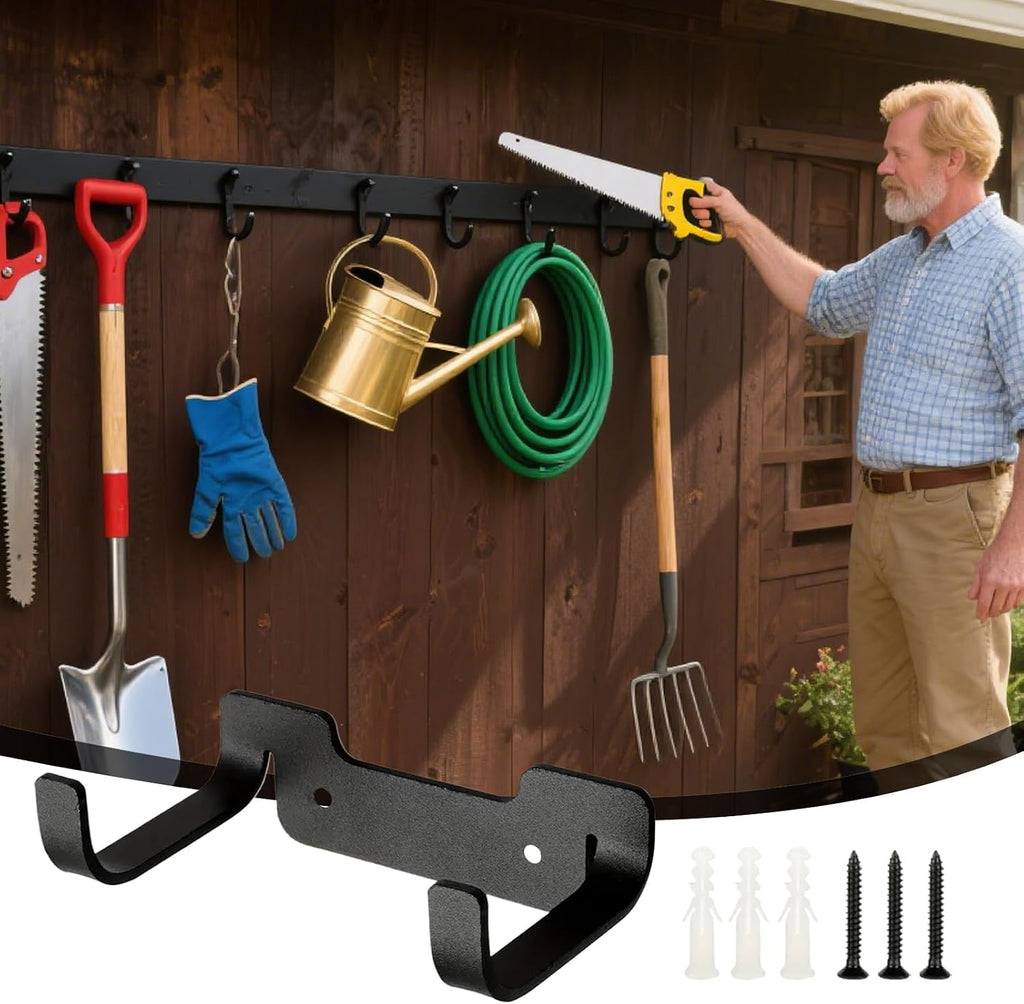  Crochets Garage Robustes,Porte-Ustensiles Jardin Et Utility - Système De Rangement Gain De Place Pour Placier Cave Buanderie Cuisine Jardin Organisation