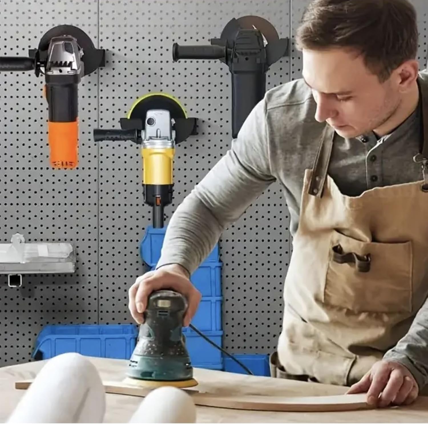  Étagère De Rangement En Métal Pour Outils électriques, étagère De Rangement Robuste Avec Design Résistant à L'usure, Système De Montage Mural Multifonctionnel Pour Outils De Garage De 15 X 5 X 5