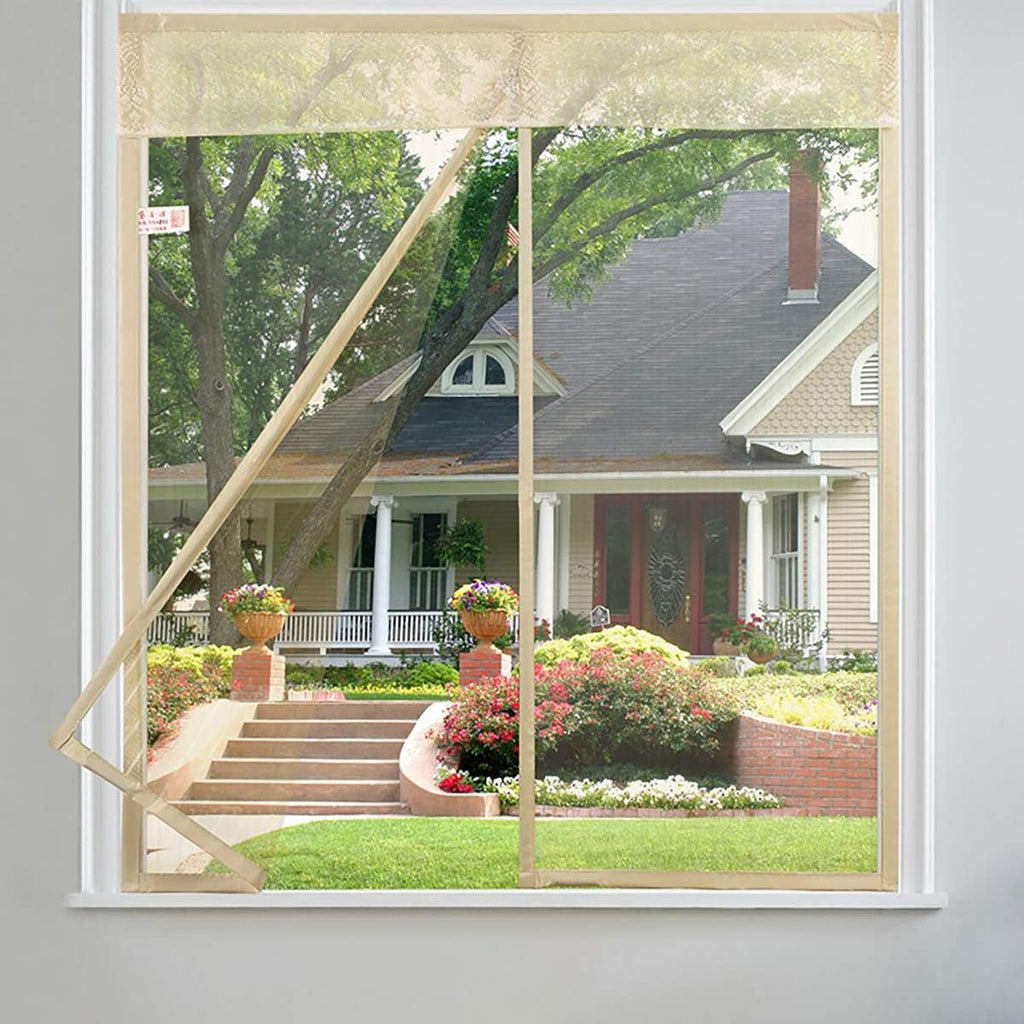  Magnetic Insect Screen For Windows With Insect Protection Magic Tape, Black, 120 X 120 Cm