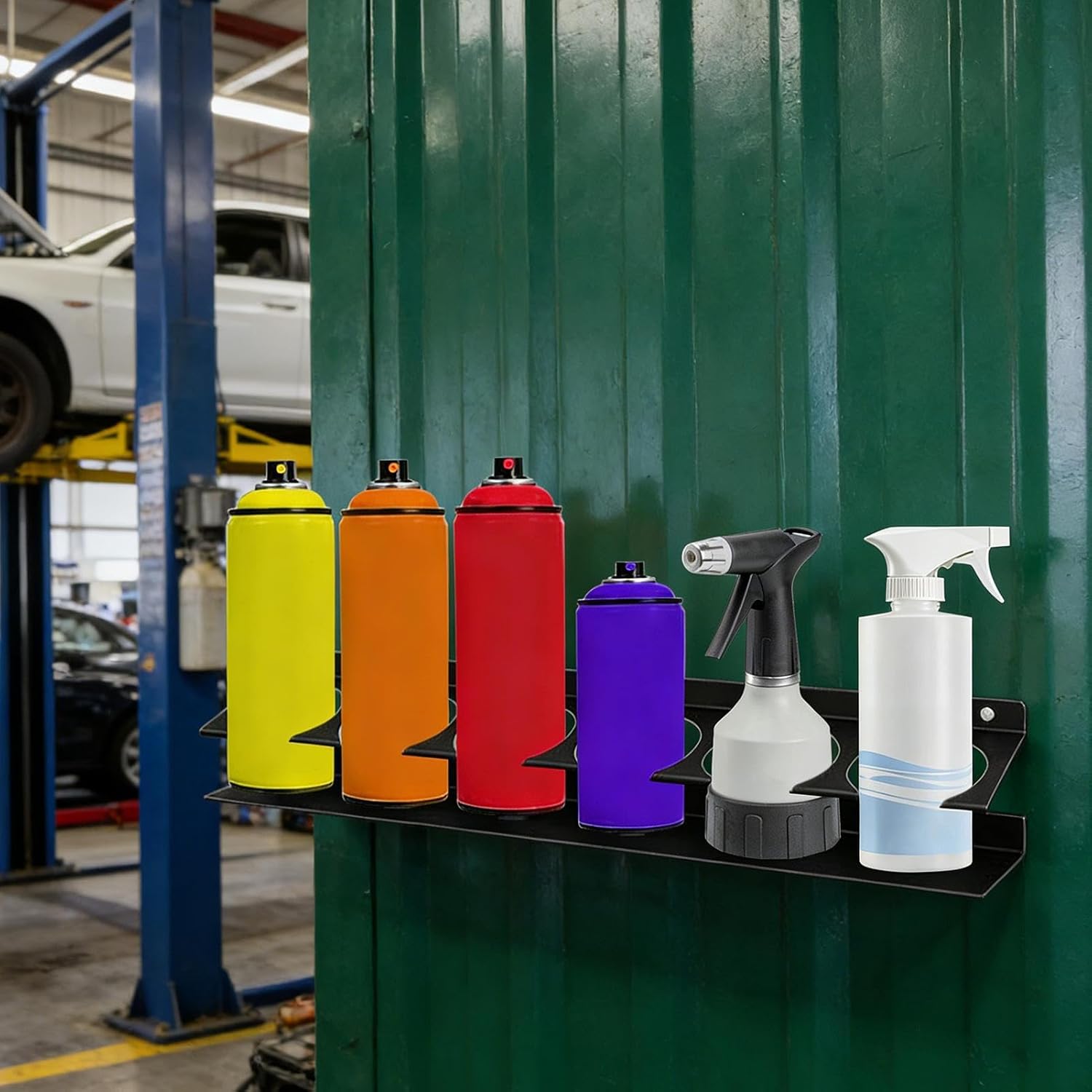  Support Mural, Organisateur De Canettes Portable, étagère à Bouteilles De 19,29 X 2,95 X 3,15 Pouces Avec Séparateurs, Support De Rangement En Métal, De Bombe Aérosol Avec Accès Facile, Rangem