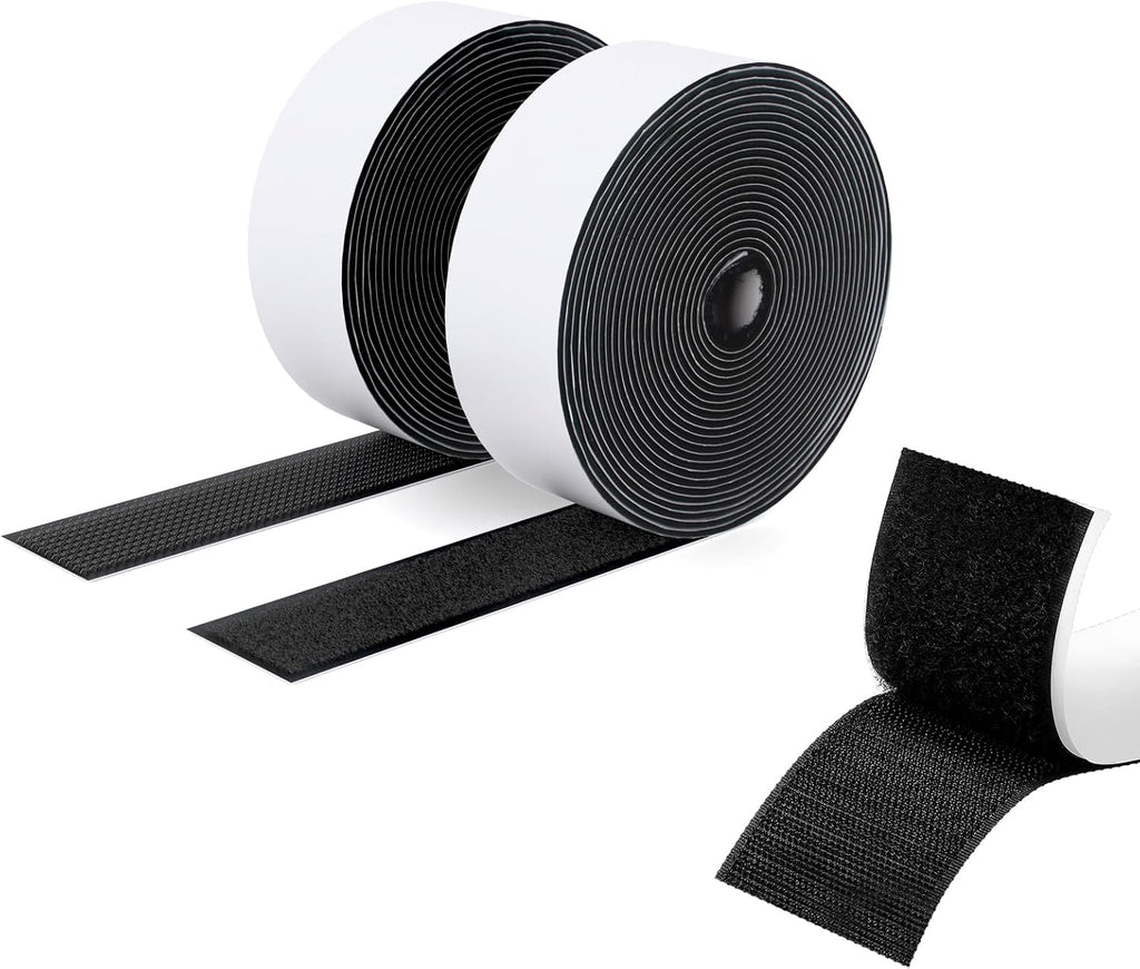  Double Sided Hook And Loop Tape, 20MM X 8M Self Adhesive Tape, Heavy Duty Tape, Interlocking Tape For Photo Frame, Mosquito Net, Carpet, DIY - White