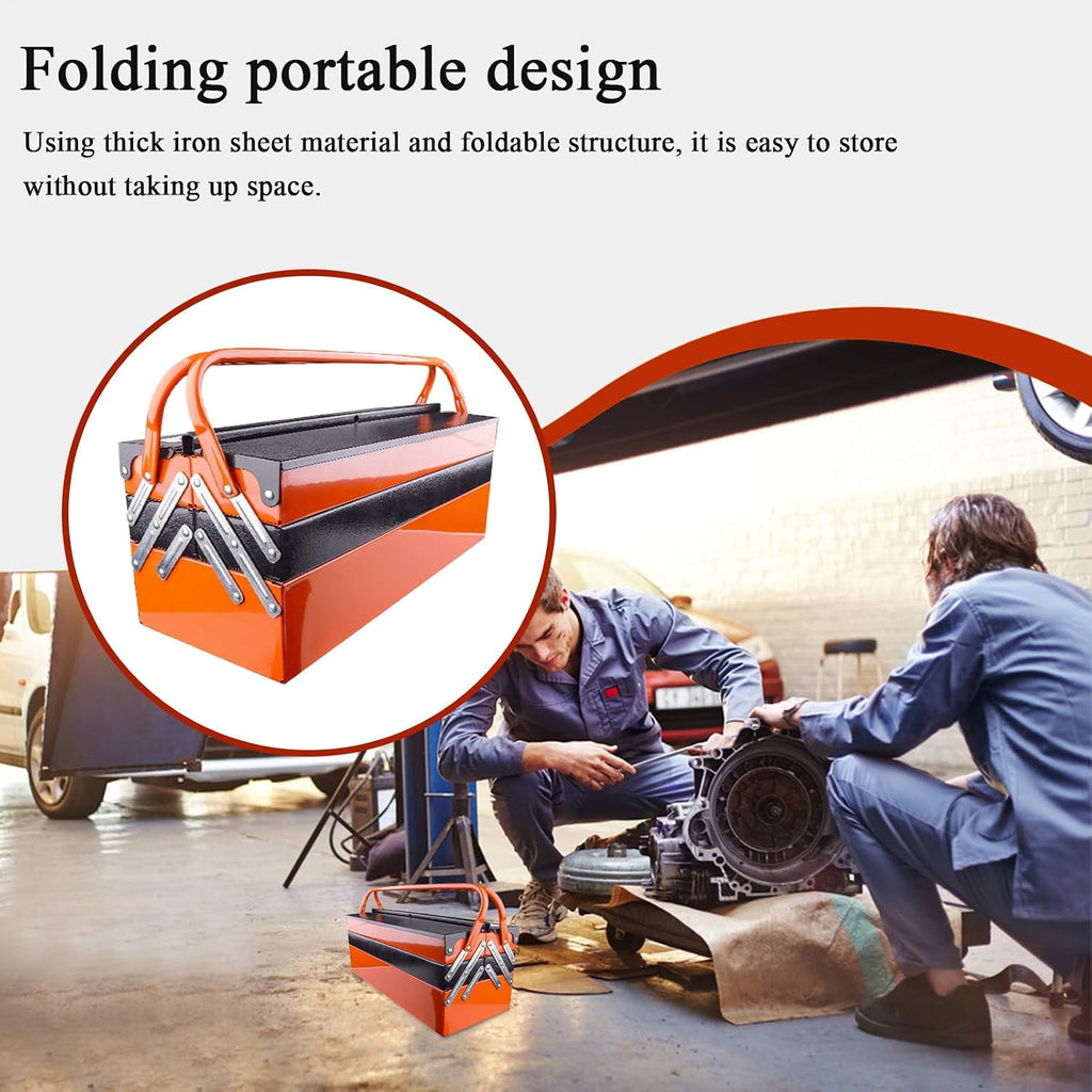  Boîte à Outils, Boîte à Outils Pliable, Corps Pliable Résistant à La Rouille, Système De Compartiments à Plusieurs Niveaux, Solution D'organisation Pour Bureaux, Garage Et Projets Domestiques