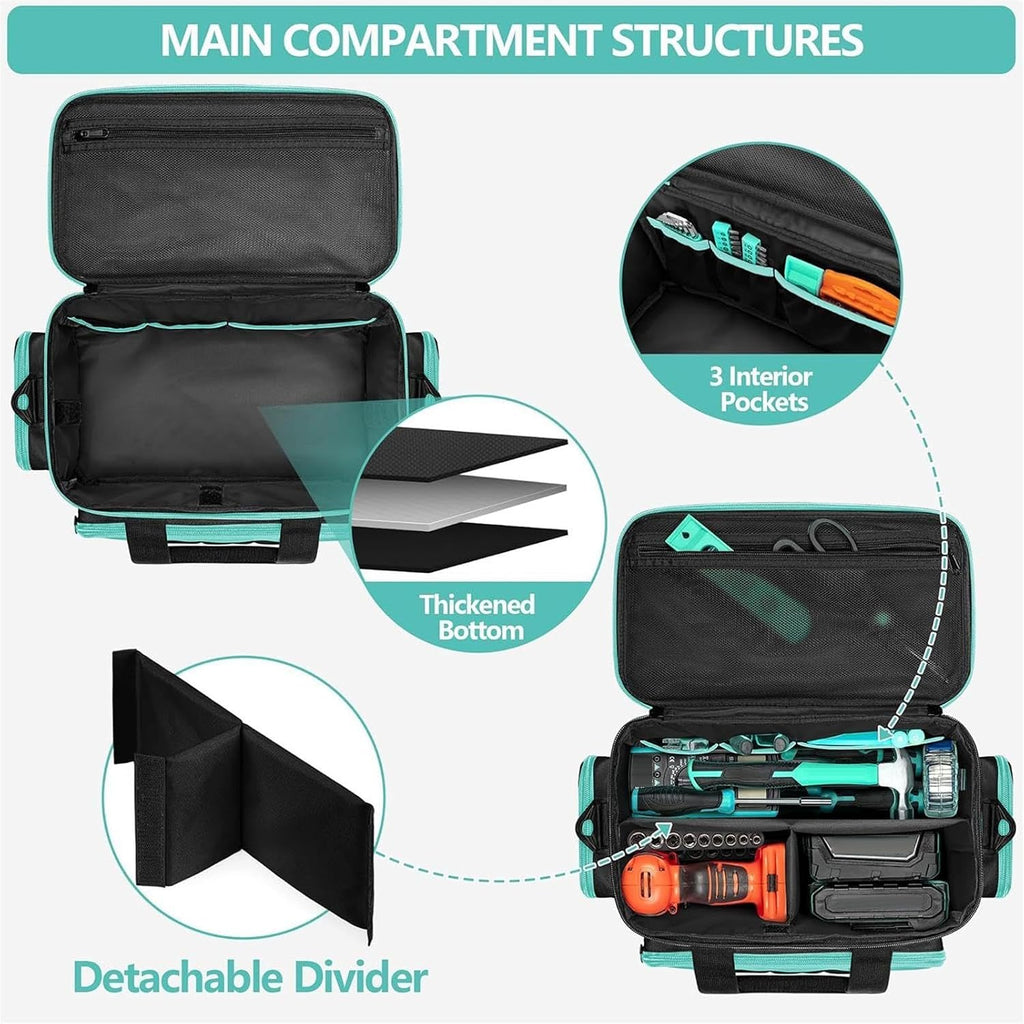 Sac à Outils Tote | Grand Conteneur De Rangement Portable En Oxford | Grand Sac à Outils - Pour Menuisier, électricien, Travail, Jardin, Dortoir, Université, Voyage, Construction Et Camping