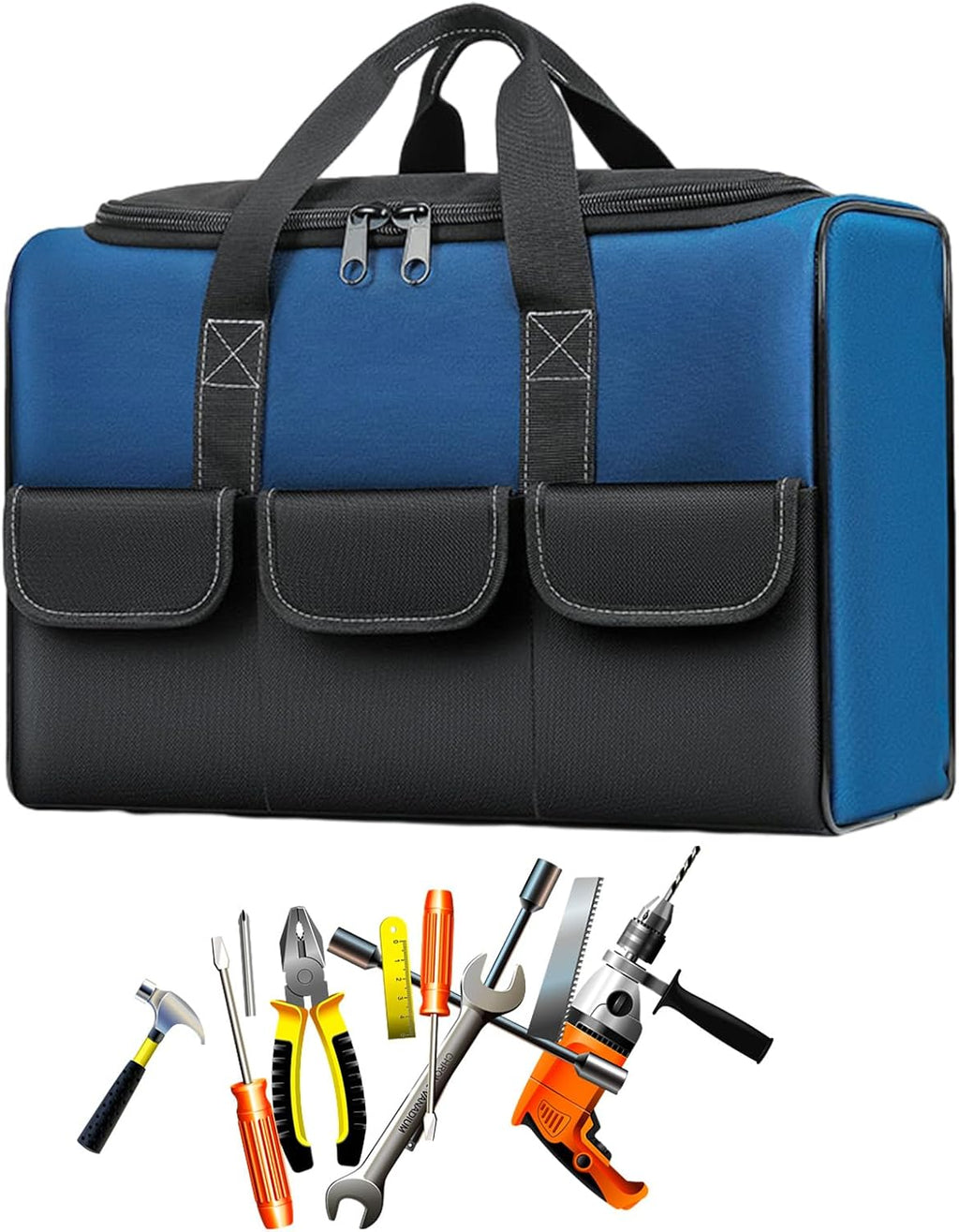  Sac à Outils De Construction Robuste | Grand Porte-outils D'électricien | Organisateur D'outils étanche | Fourre-tout à Outils, Sac Organisateur D'outils En Tissu Oxford, Organisateur De Rangement De