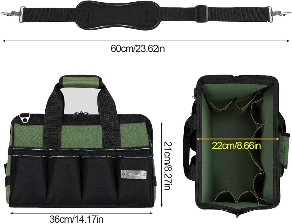 Genérico Generico Multi-Pocket Utility Bag, Multifunctional Work Tote, Wide Mouth Handheld Tool Bag, Electrician Tool Carrier, Grand Tool Organizer, Heavy Duty Tool Bag,