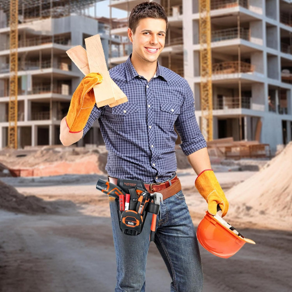 Genérico Tool Waist Bag, Multi Pocket Organizer, Utility Tool Poches, Technician Tool Belt, Tools Waist Organizer Featuring Construction And Adjustable Straps, Making It Suitable For Electricians