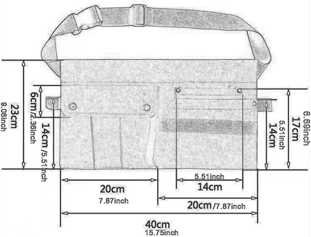  Generic Sac à Outils En Toile, Sac Multifonctionnel Pour Artisans Avec Plusieurs Compartiments Et Ceinture Ajustable, Idéal Pour Les électriciens Et Les Ouvri, Kaki