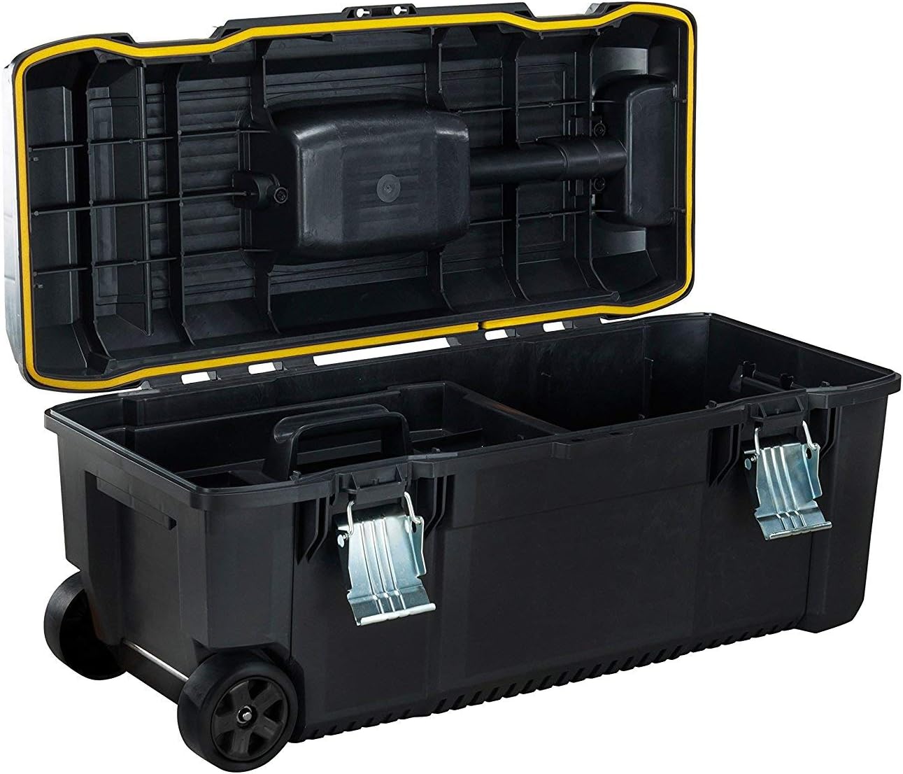  Stanley Fmst1-75761 Gamme Fatmax Boîte À Outils 28" Avec Roues/Poignée Télescopique - Structure Polypropylène - Haute Résistance - Porte-Outils Amovible Noir