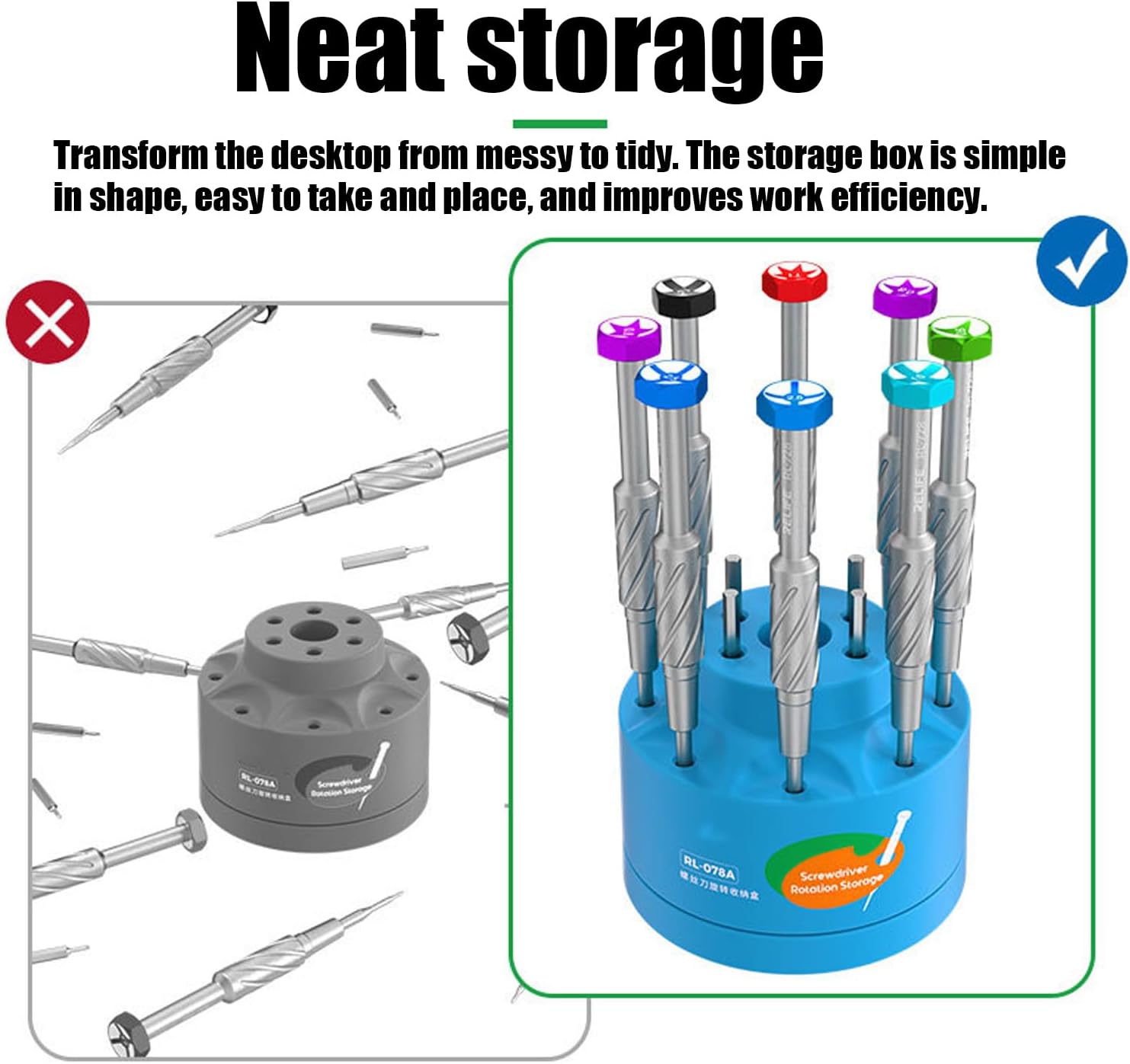  Generisch Support De Tournevis | Boîte à Outils Peu Encombrante - Boîte De Rangement Compacte - Pour L'établi, Le Bureau à Domicile, La Station De Réparation, L'atelier, Le Garage Et Le Hangar
