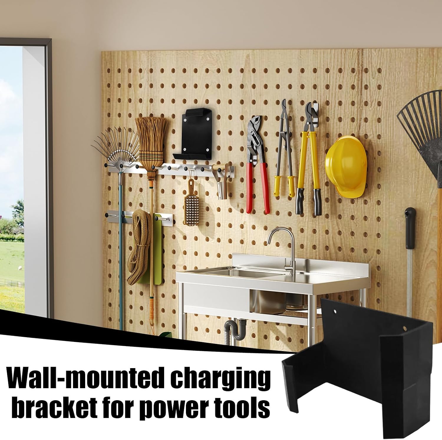  Organisateur D'outils Électriques - Rack De Porte-exercices À Montage Mural Lourd Pour Stockage De Garage, Support De Services Publics Pour Les Perceuses Électriques, Le Marteau, Le Tournevis, L'ateli