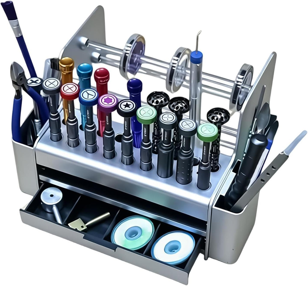  Support Outils Réparation - Avec Boîte À Tiroirs Et Trous - Boîte Rangement Pour Outils Réparation électronique,Pour Soudure Huile Cutter Vis Intérieur Maison Bureau Studio