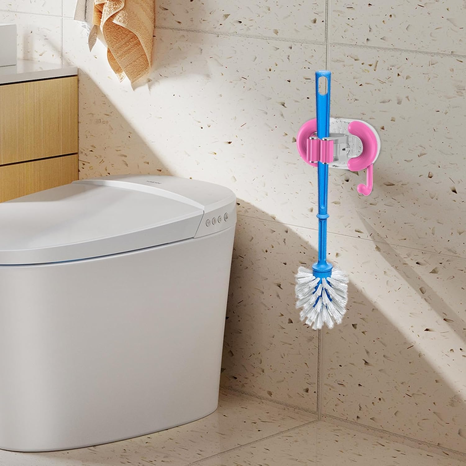 GENERIC Support De Balai à Ventouse, Support De Balai Mural, Support Utilitaire Sans , Fabriqué En ABS, Idéal Pour La Salle De Bain, La Cuisine Et L'organisation Du Garage, Taille 10 X 6 X 6,5 Cm