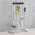  Support De Balai Et Serpillière Suspendu Au Sol, Support De Balai Commercial Mobile, Rangement De Produits De Nettoyage, Support De Balai Et De Parapluie En Acier Inoxydable, Chariot à Outil