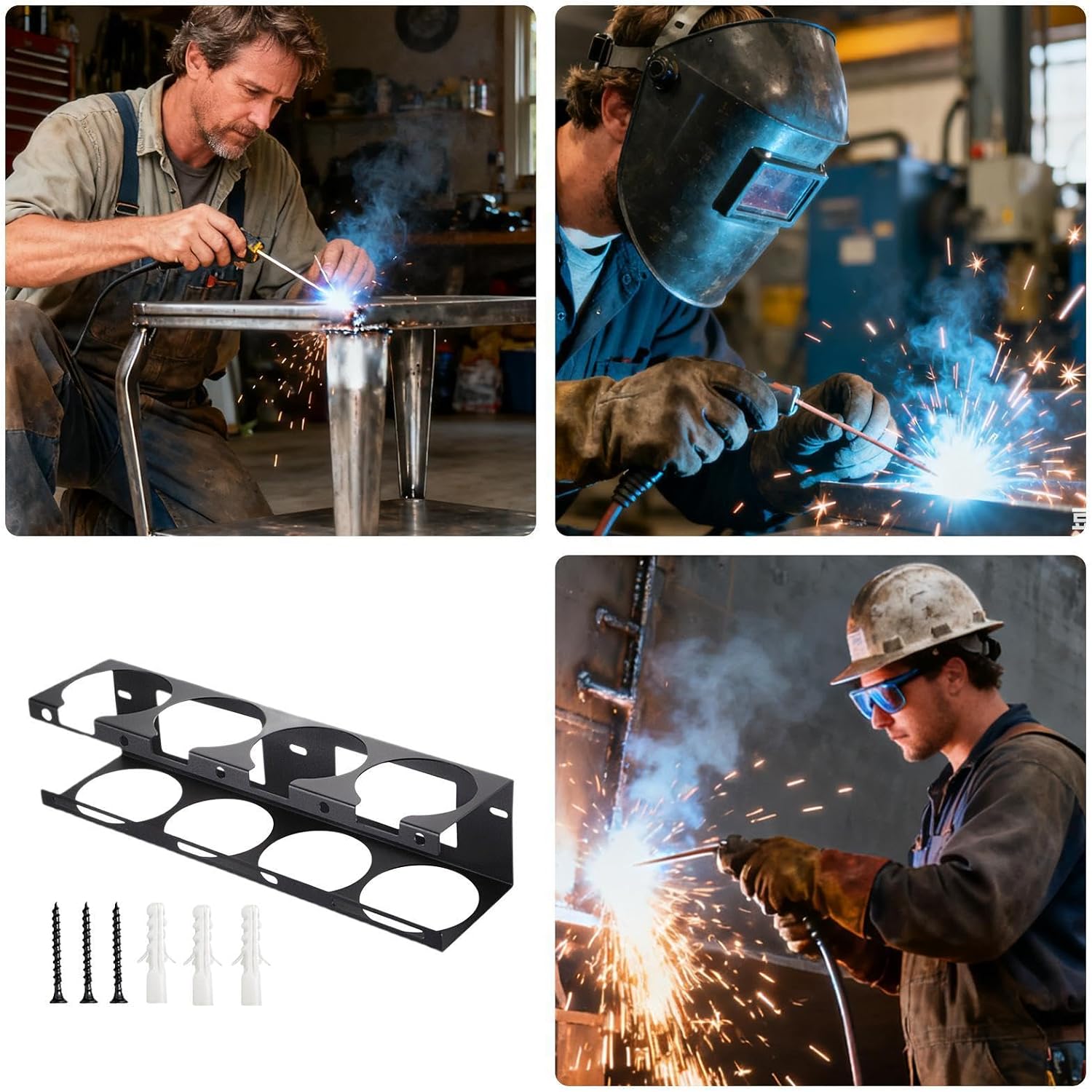  Support De Soudure En Métal, Organiseur De Présentoir Robuste, étagère De Rangement Avec Plusieurs Emplacements, Récipient En Fer Stable Pour L'organisation D'atelier, Support D'électrodes Au Design