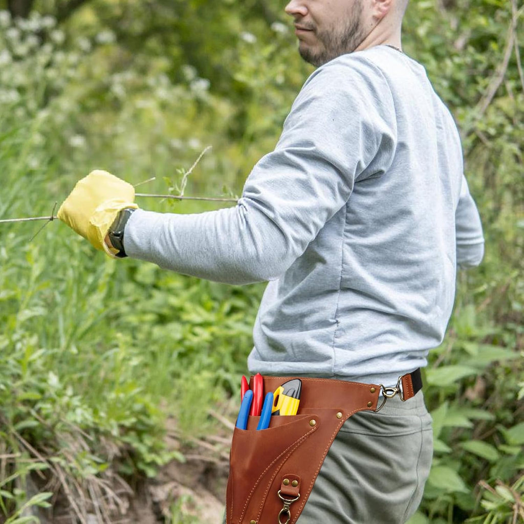  Sacs à Outils Robustes En Cuir Pour Menuiserie Professionnelle, Coutures Renforcées, Poches De Jardinage