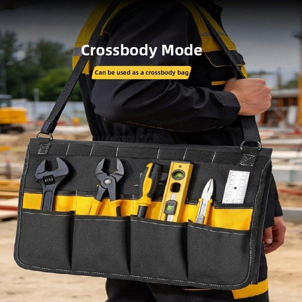  Entgoinggo Sac à Outils Portable Pour Réparation D'électricien, Organiseur Oxford 600D Très Résistant, Avec Plusieurs Poches, Bandoulière Réglable, Pour Nettoyage Extérieur (B)
