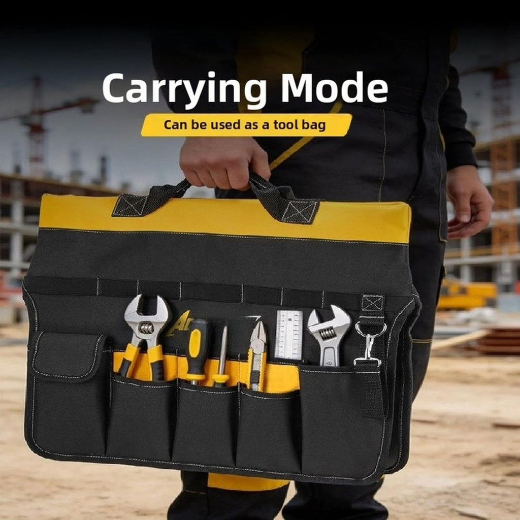  Entgoinggo Sac à Outils Portable Pour Réparation D'électricien, Organiseur Oxford 600D Très Résistant, Avec Plusieurs Poches, Bandoulière Réglable, Pour Nettoyage Extérieur (B)
