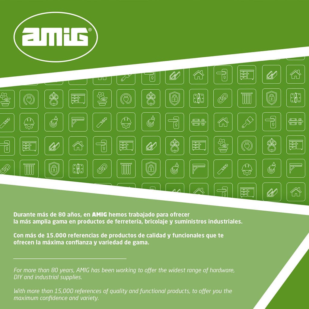  Amig - Recessed Lock For Windows And Sliding Doors In Aluminium - Recessed Hook Lock - Dimensions: 174 X 23 Mm - Colour White - Square Edge - Installation With Screws