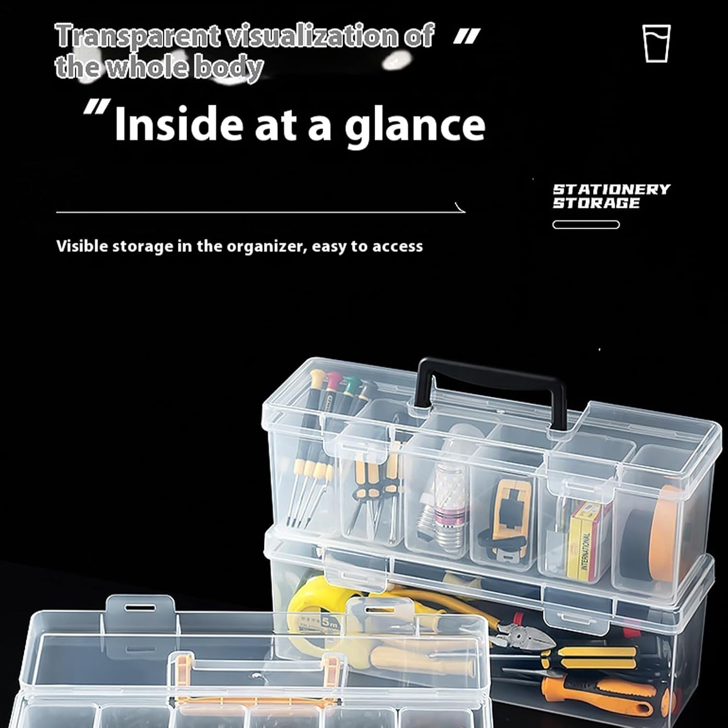  Boîte à Outils Haute Performance Avec Séparateurs Amovibles, Vis Portantes Transparentes, étui De Rangement Pour Atelier, Garage, Maison, étui à Outils Portable En Plastique