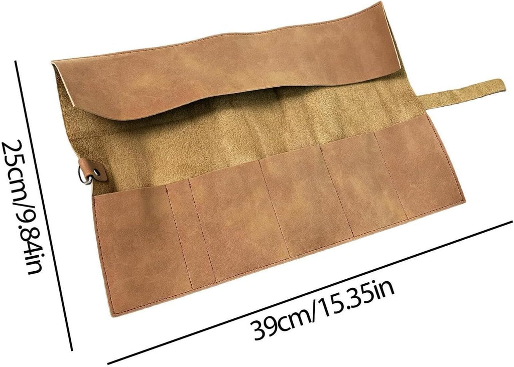 Genérico Sac à Outils Enroulable à 5 Compartiments, Fait à La Main, Vintage, Portable, Pour électriciens, Charpentiers, Cuisiniers, Plombiers, Burins, Tournevis, Clés, Tournevis