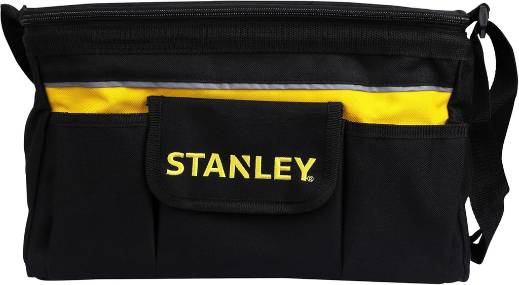  STANLEY 1-96-183 Sac À Outils En Tissu 600 X 600 Deniers - Multi-Compartiments - Sangle Bandoulière Avec Renfort Au Niveau De L'Épaule - Conception Rigide - Dimensions (en Cm): 44,7 X 27,5 X 23,5