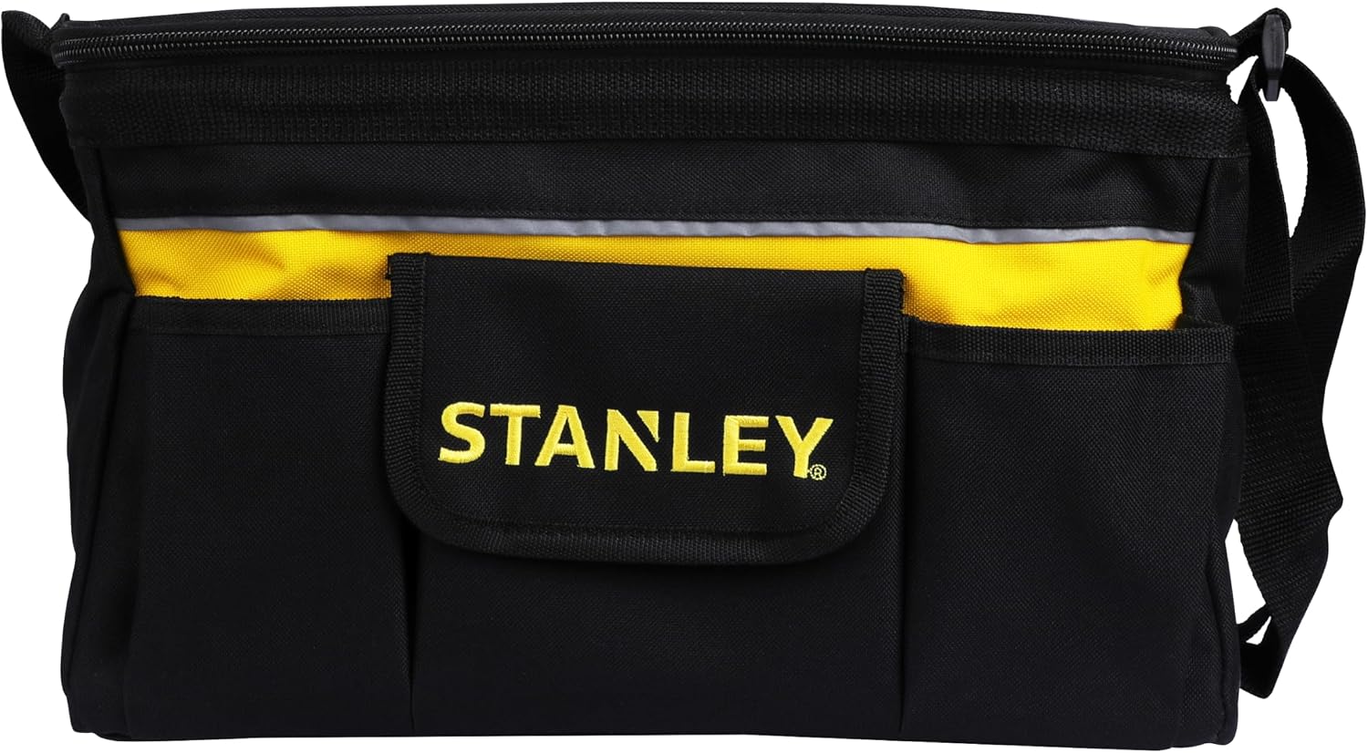  STANLEY 1-96-183 Sac À Outils En Tissu 600 X 600 Deniers - Multi-Compartiments - Sangle Bandoulière Avec Renfort Au Niveau De L'Épaule - Conception Rigide - Dimensions (en Cm): 44,7 X 27,5 X 23,5