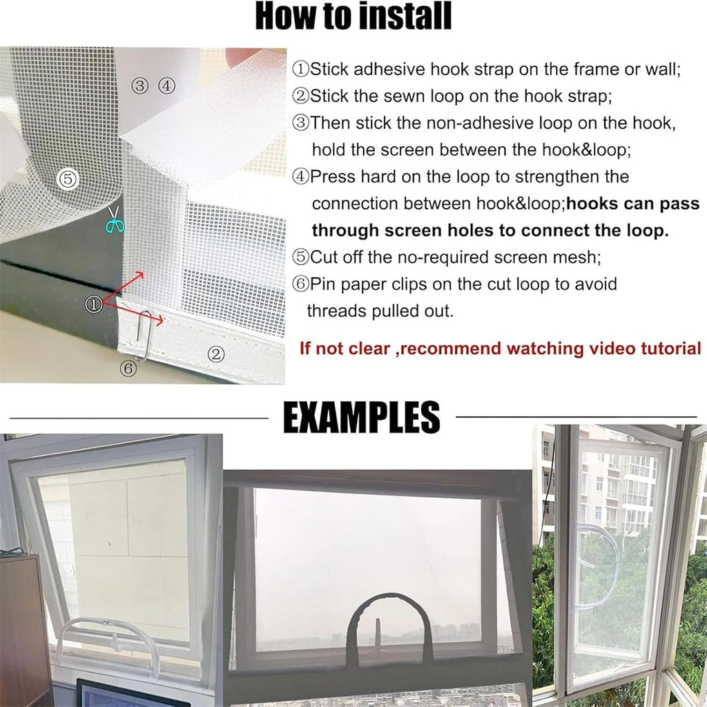  Mailles En Fibre De Verre Personnalisables Pour Une Installation Facile - Respirant Avec Fermetures éclair - Moustiquaire De Fenêtre En Fibre De Verre - Filet De Ventilation - Outil