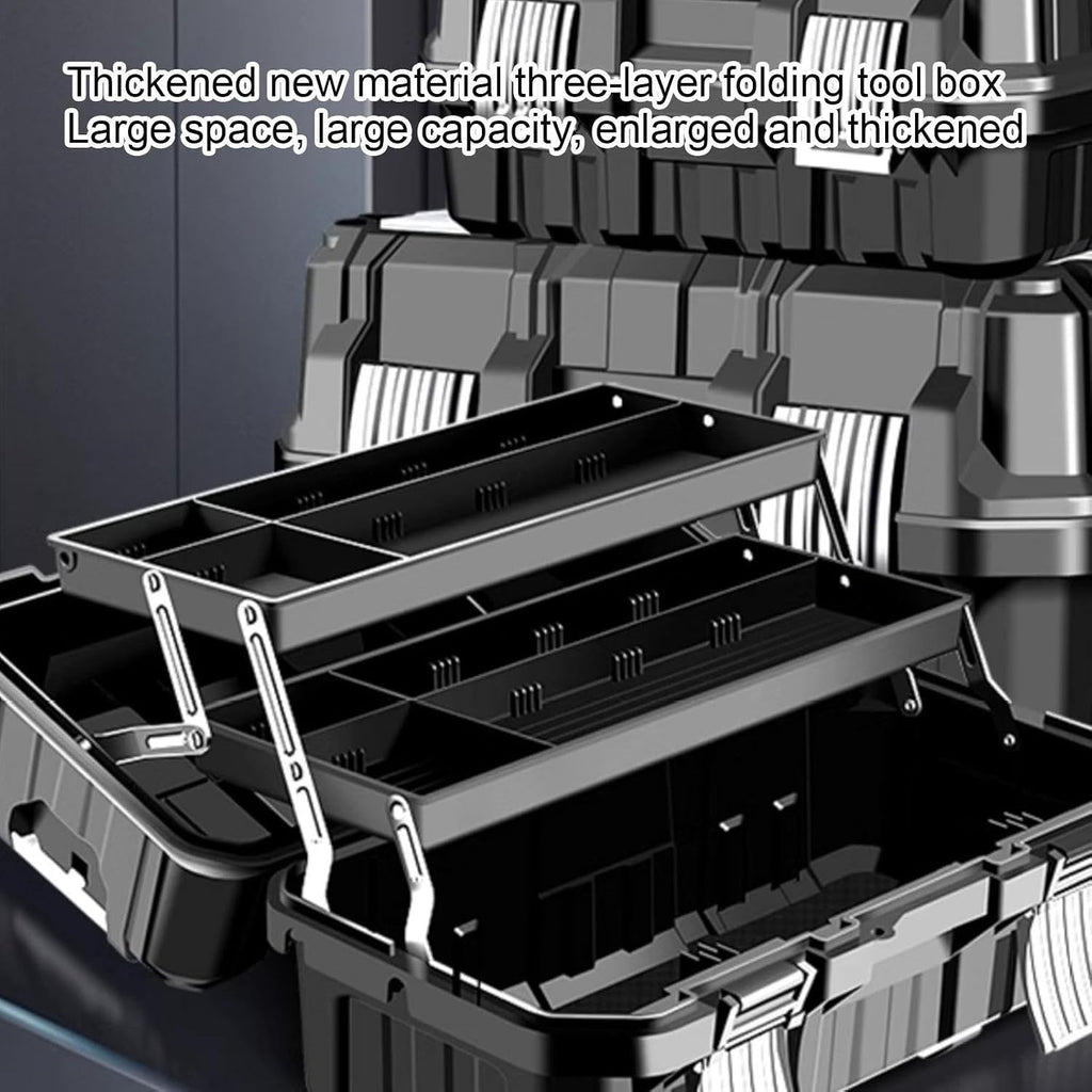  Boîte De Rangement Pour Outils, Organisateur D'outils Et De Rangement | Organiseur De Matériel étanche à 3 Couches | Solution De Rangement Multifonctionnelle De Grande Capacité Et Boucle En Acier
