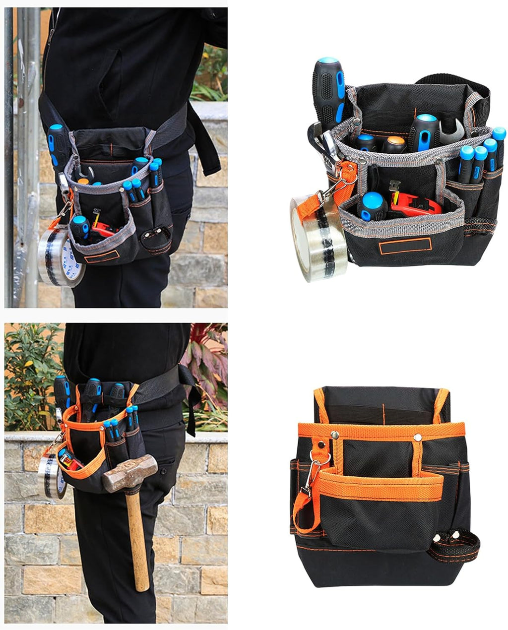  Sac Banane Multifonctionnel, Poches à Outils, Sac En Tissu Oxford, Organisateurs De Maintenance, Sacs Hanches, Porte-ceinture, Ceinture Réglable En Tissu Oxford, Plusieurs Poches Pour Une Efficacité