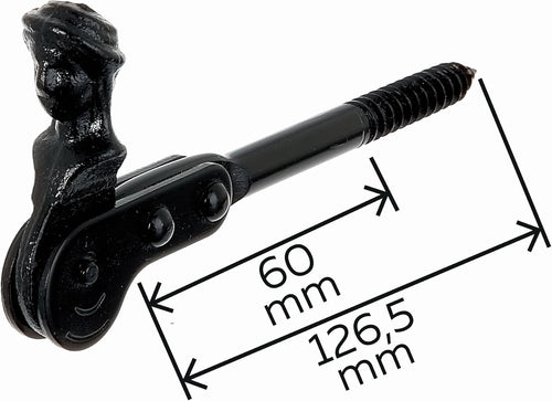  Alberts 307486 Shepherdess Head Shutter Stop | Screw Or Seal | Black Lacquered | 126.5 Mm | Set Of 3 Pieces