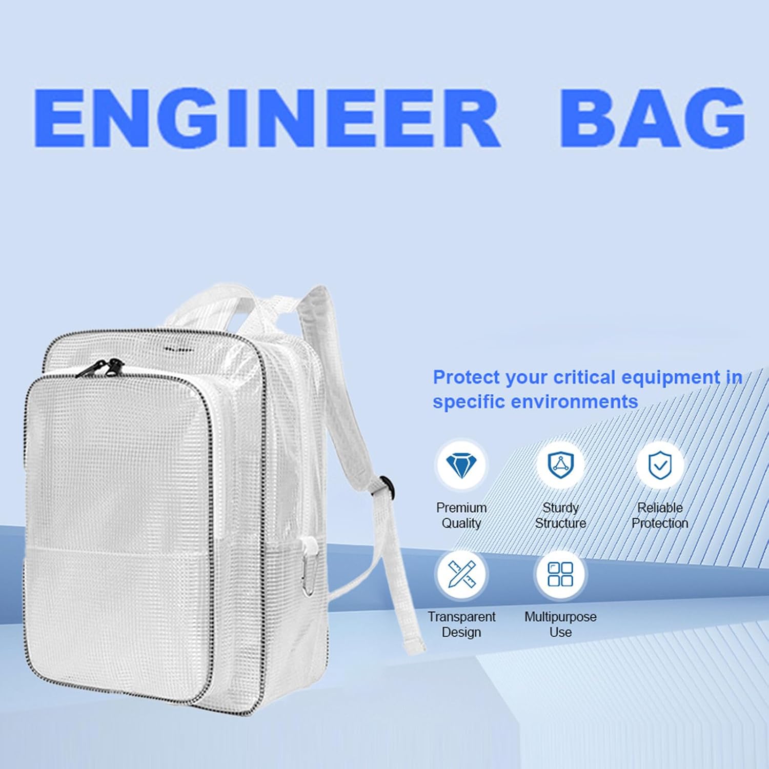  Sac à Dos Anti-électrostatique En PVC Pour Applications De Salle Blanche Sac à Outils Pour Salle Blanche C Sac à Outils Pour Ingénieurs De Travail Sac Transparent